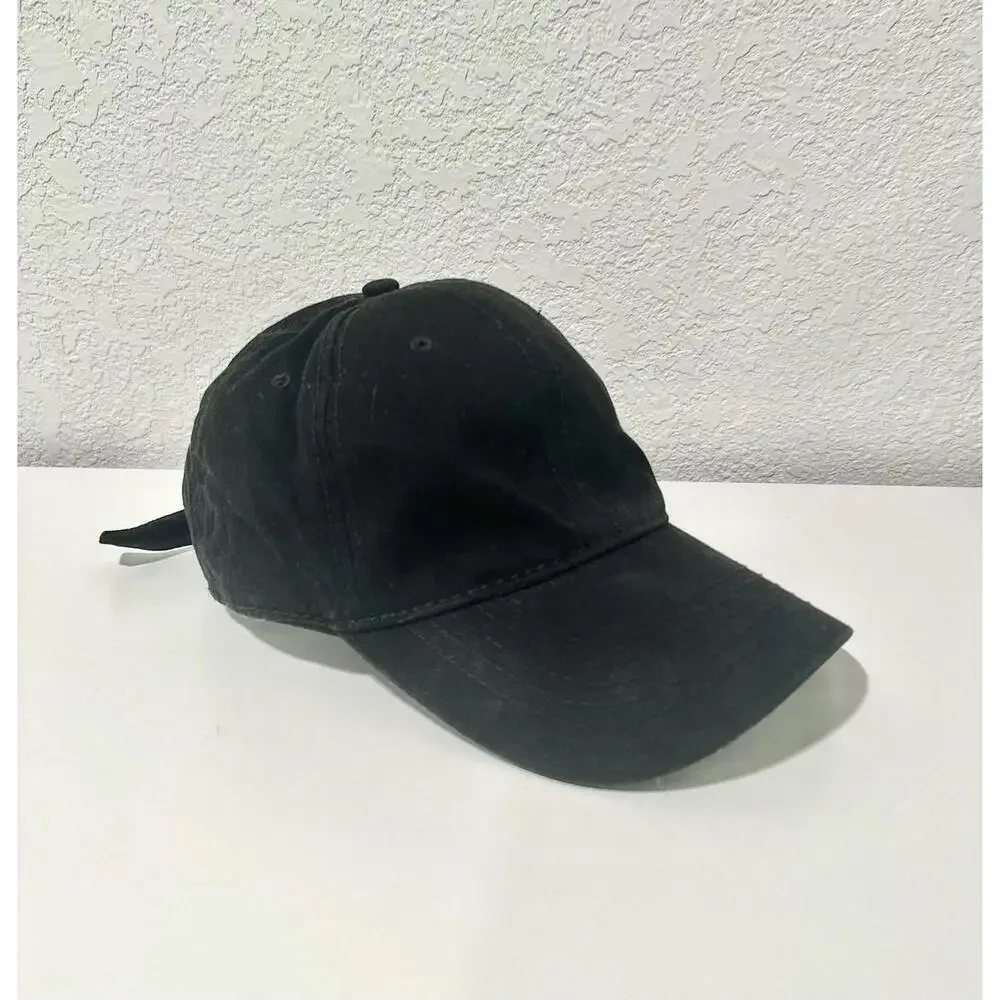 Black Solid Baseball Cap Hat Buckle Back Unisex